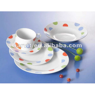 Porcelain Dinner Set / Restaurante Porcelain Dinnerware Set / White Porcelain Dinner Set Cheap Em Polka Dot Pattern Decoração